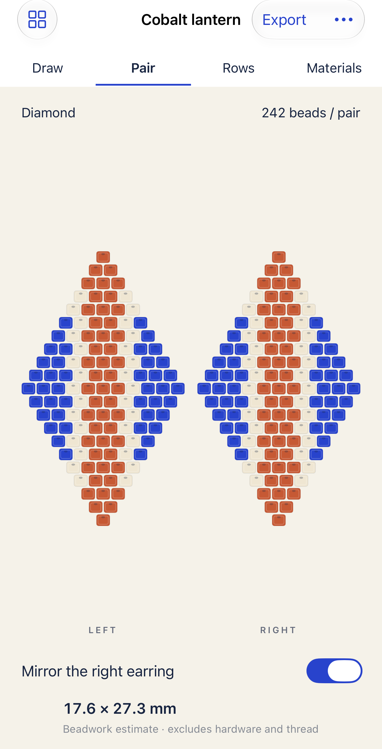 Actual Cyloura paired bead earring design preview