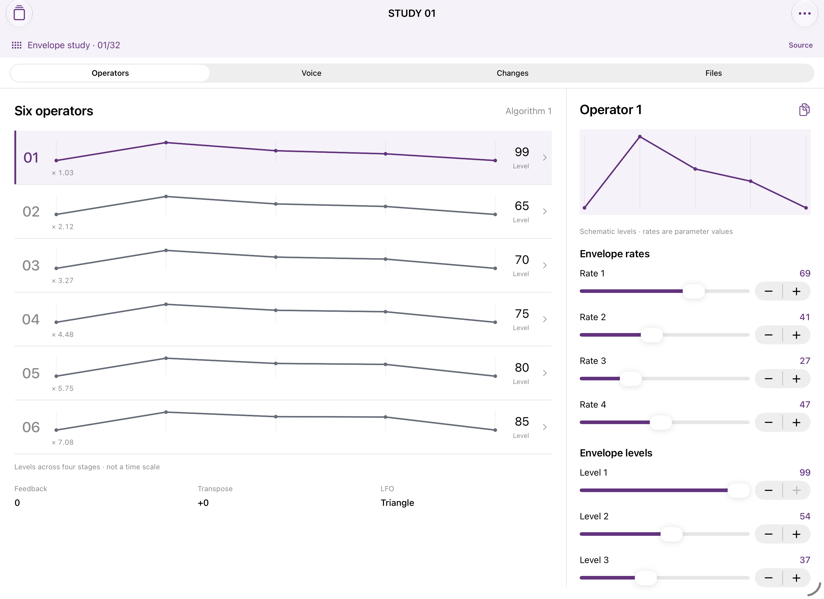 Actual iPad overview and precision editor