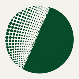 Halvane dot pattern becoming a smooth green disc