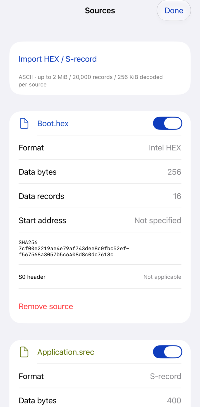 Actual source validation and enable controls
