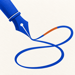 Nibroute cobalt pen and line icon