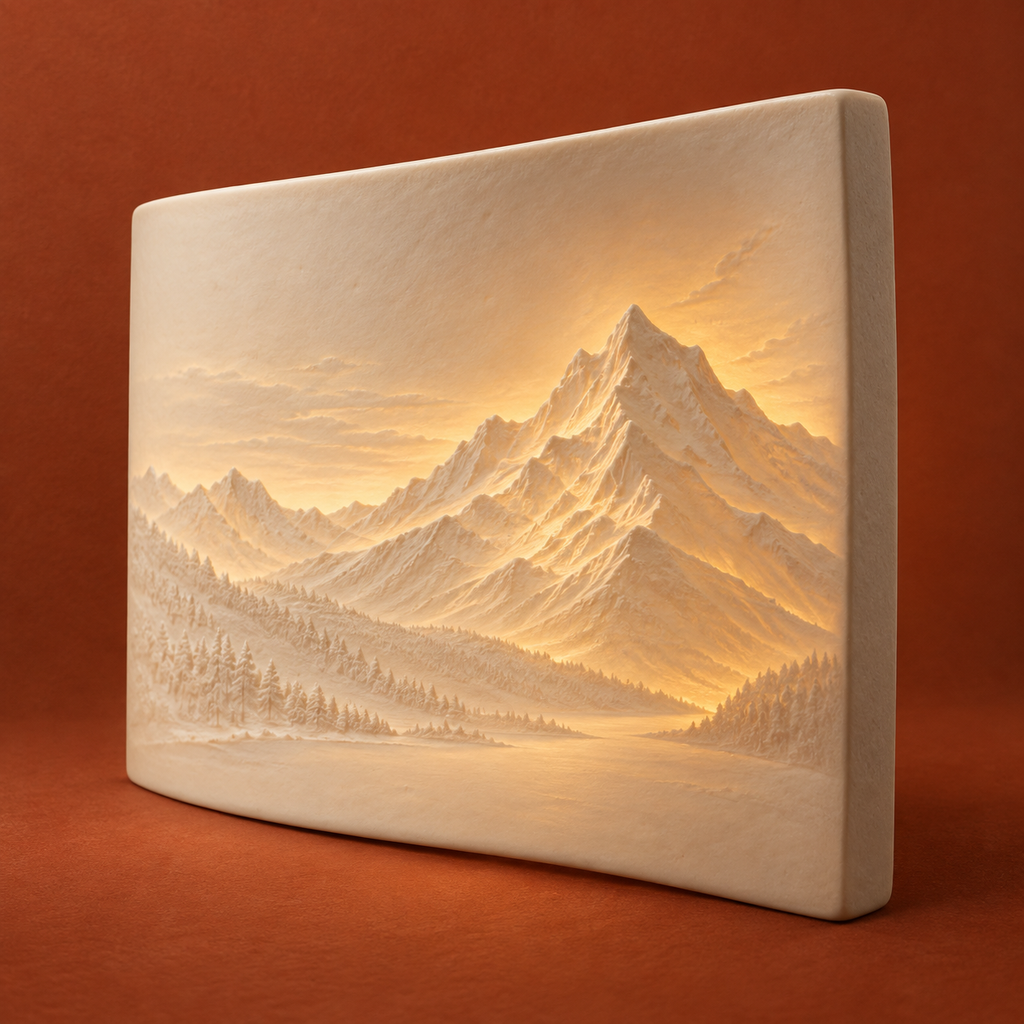 Porcela original ceramic mountain icon