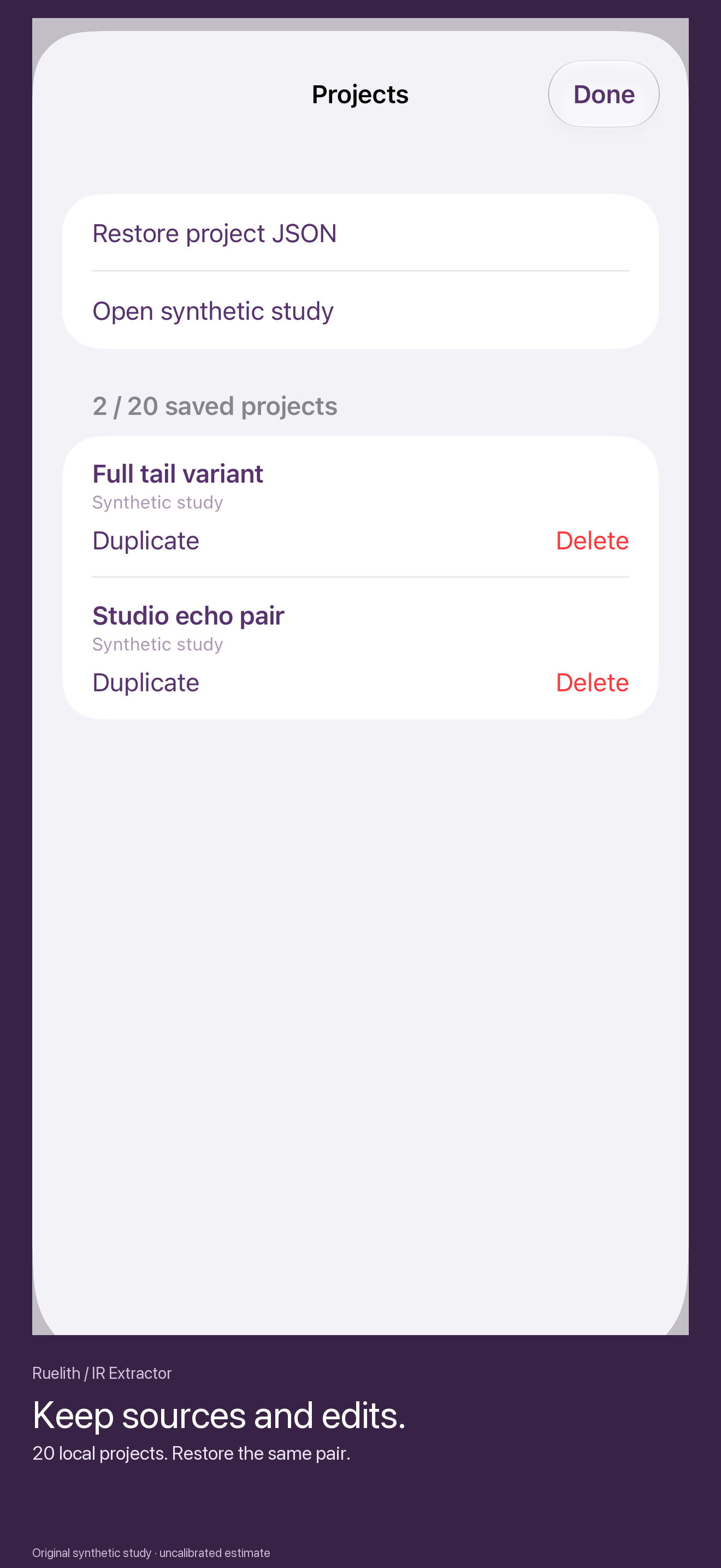Source-bearing local project library