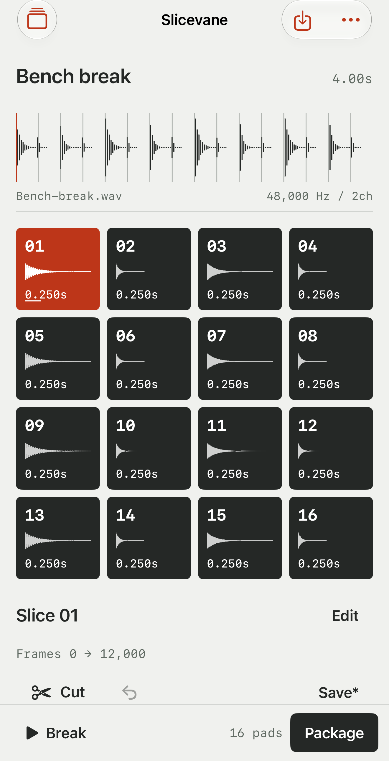Actual Slicevane iPhone Release pad workspace