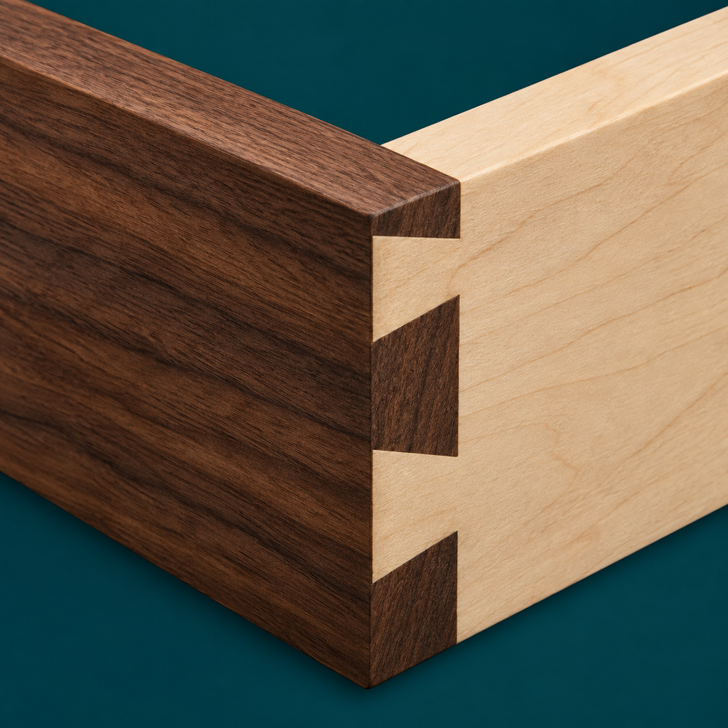 Original walnut and maple dovetail icon