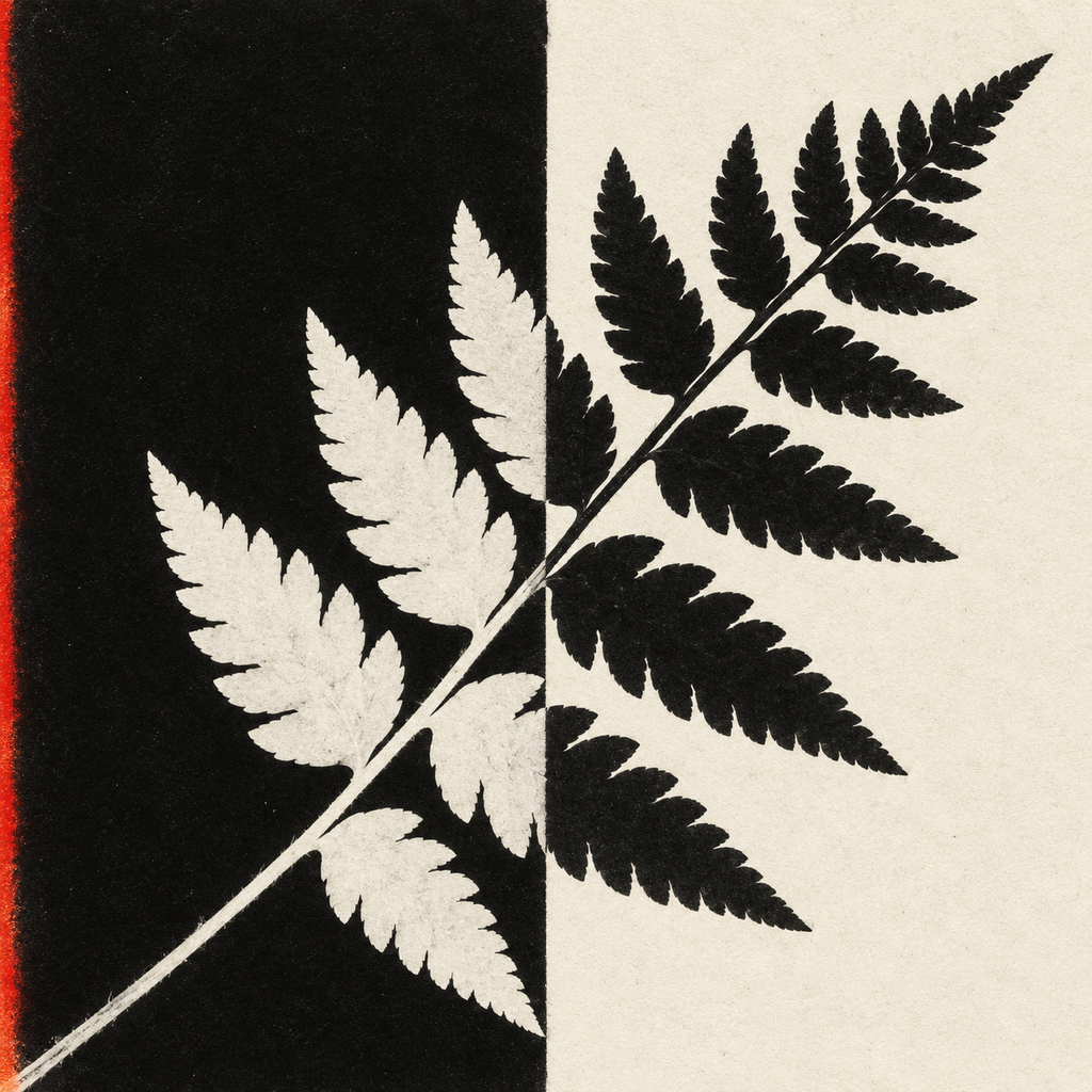 Vantype positive-negative fern icon