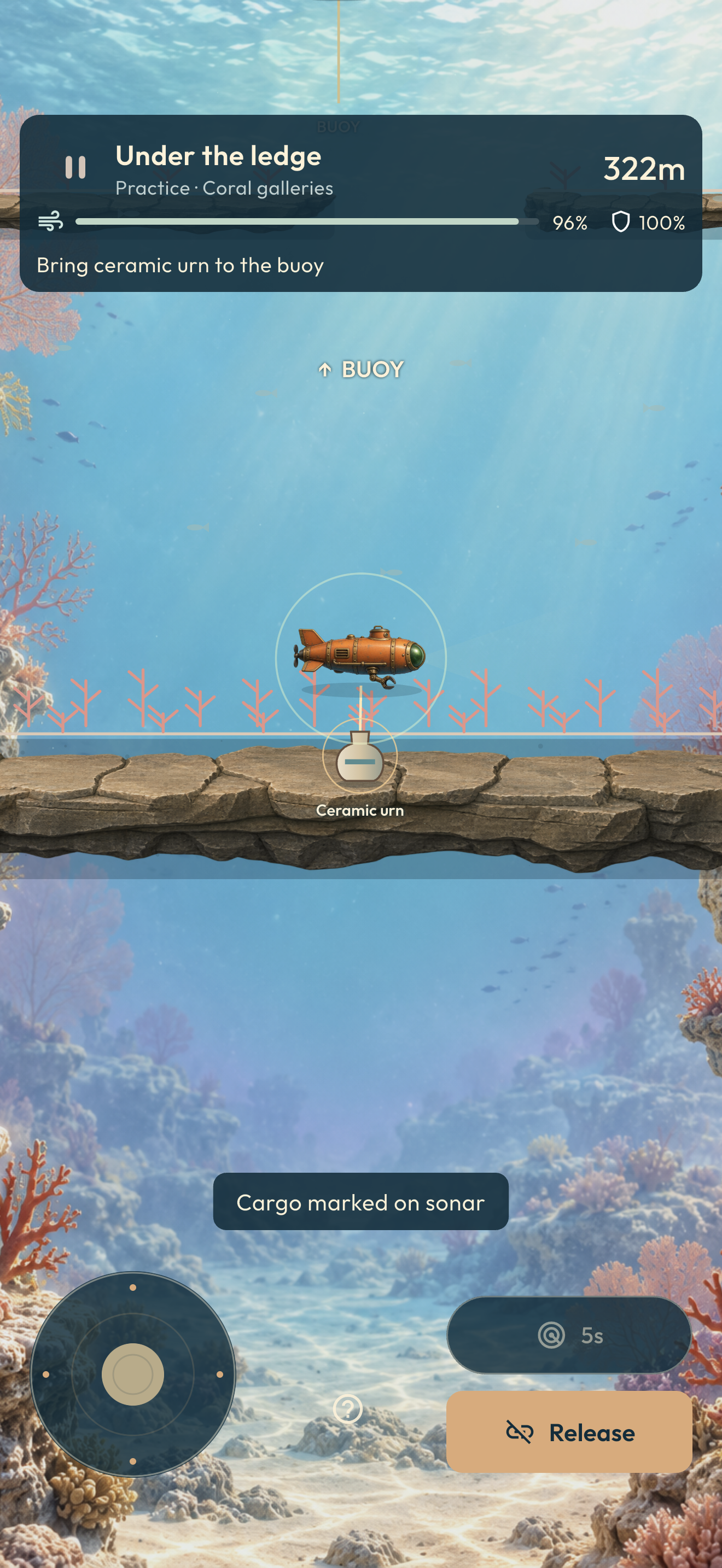 Actual gameplay in Coral galleries