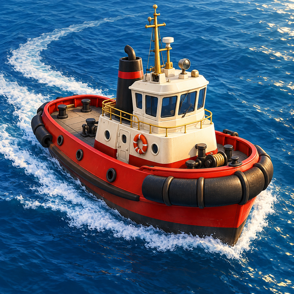 Original red and ivory harbor tug icon