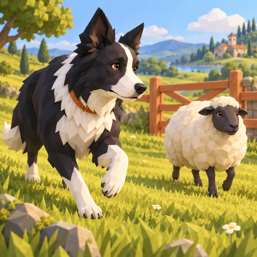Original Flockmere collie and sheep icon