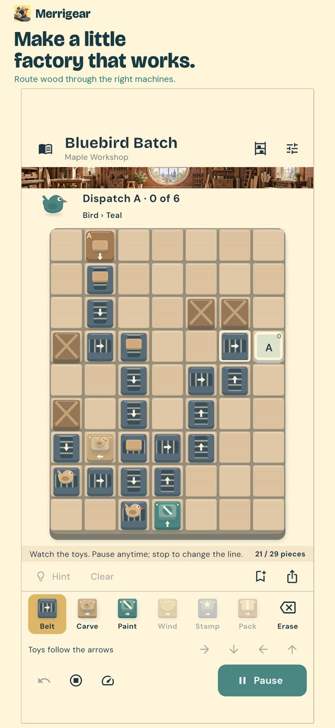 Actual Merrigear game screen 1