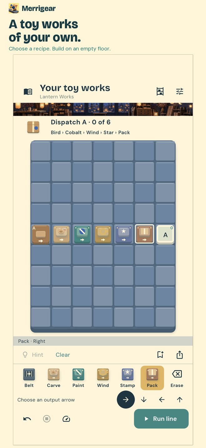 Actual Merrigear game screen 2