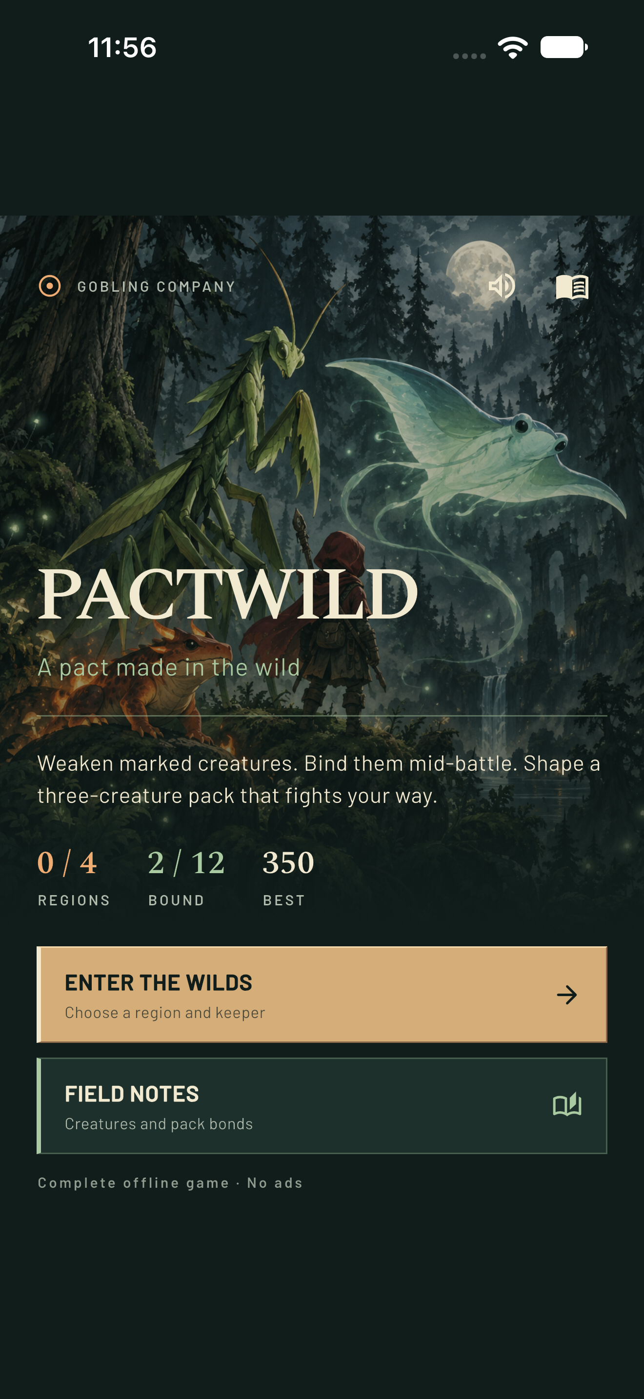 Actual Pactwild camp with earned progress