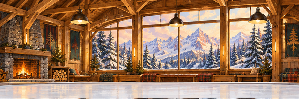 Original timber curling club game backdrop