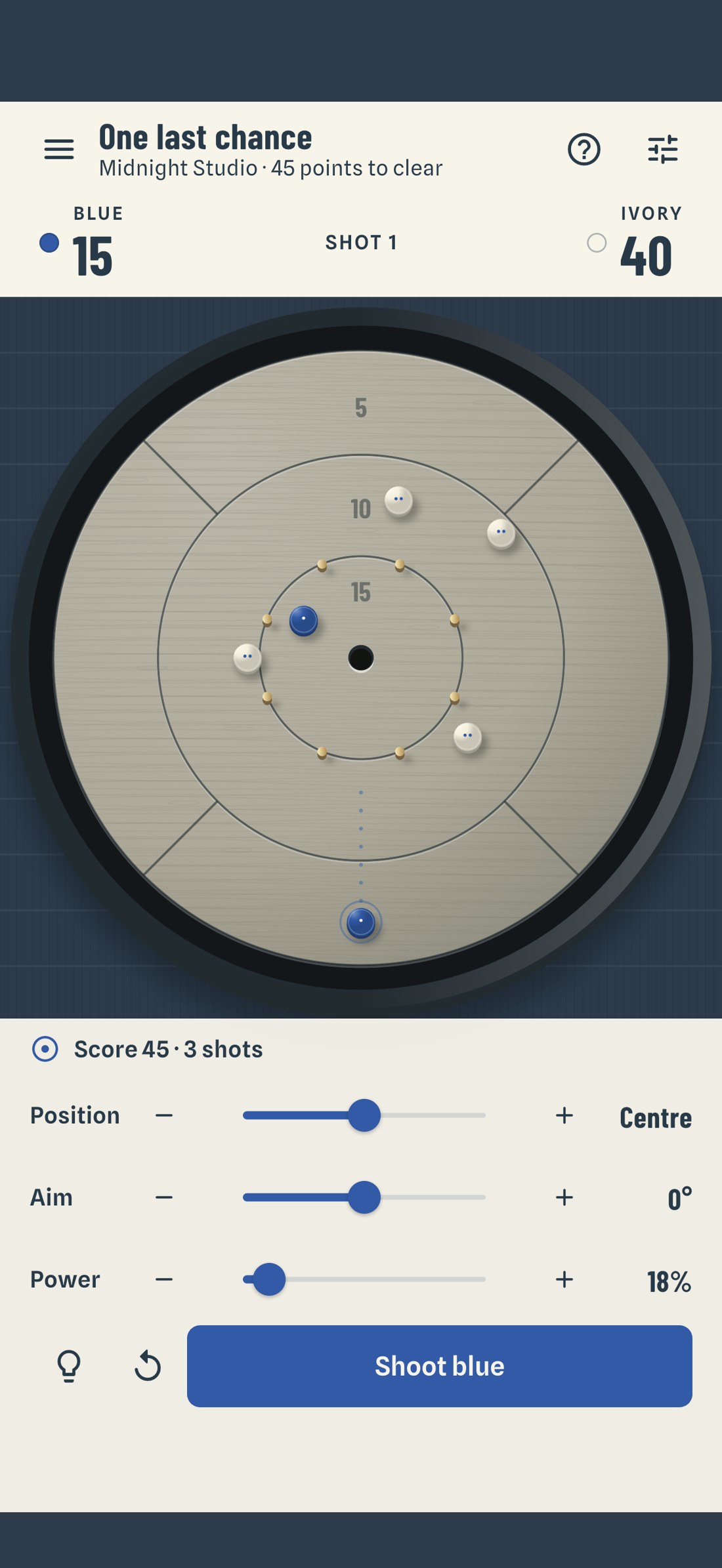 Actual earned late-table study with multiple discs