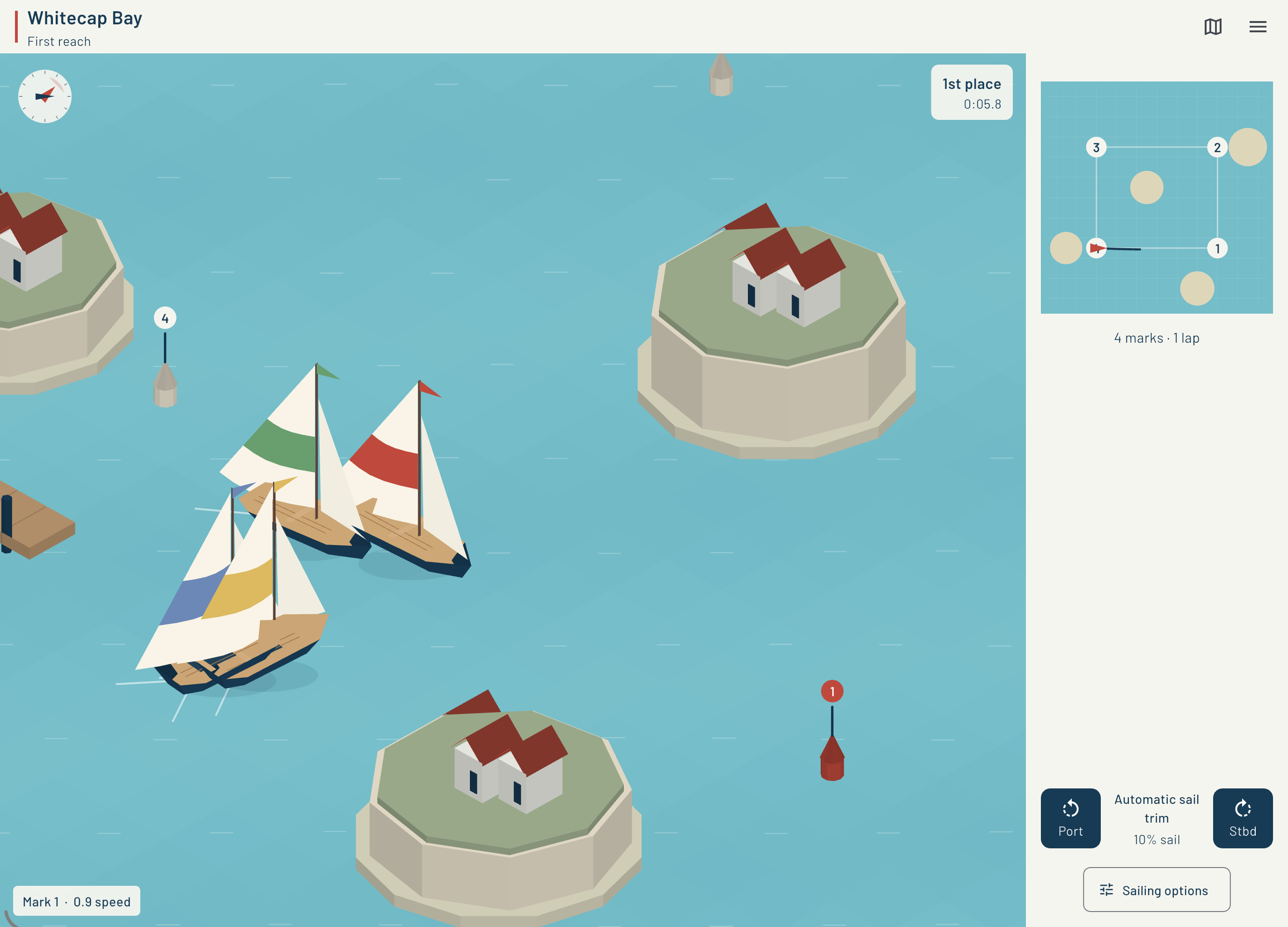Actual game sailing off the chalk cliffs