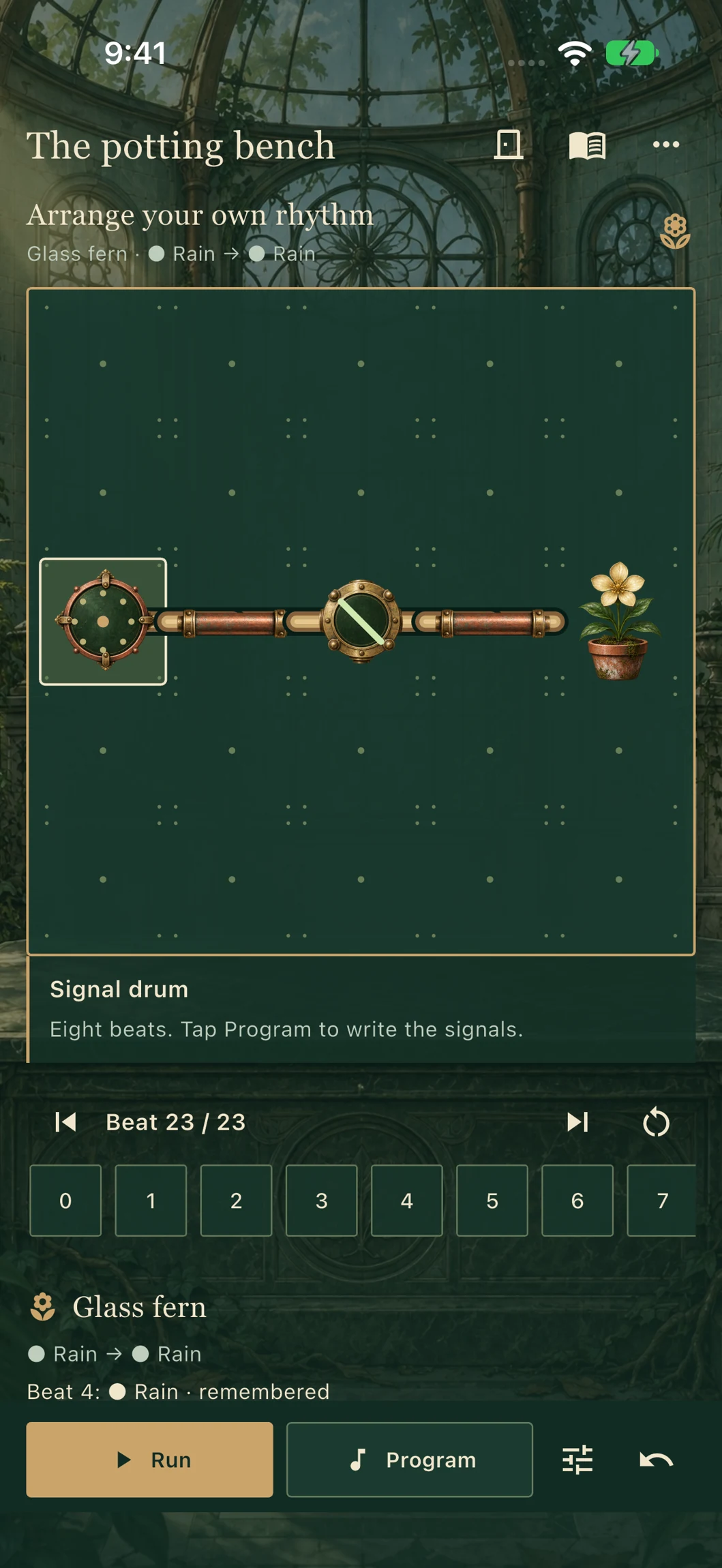 Actual player-built garden with working clock valve