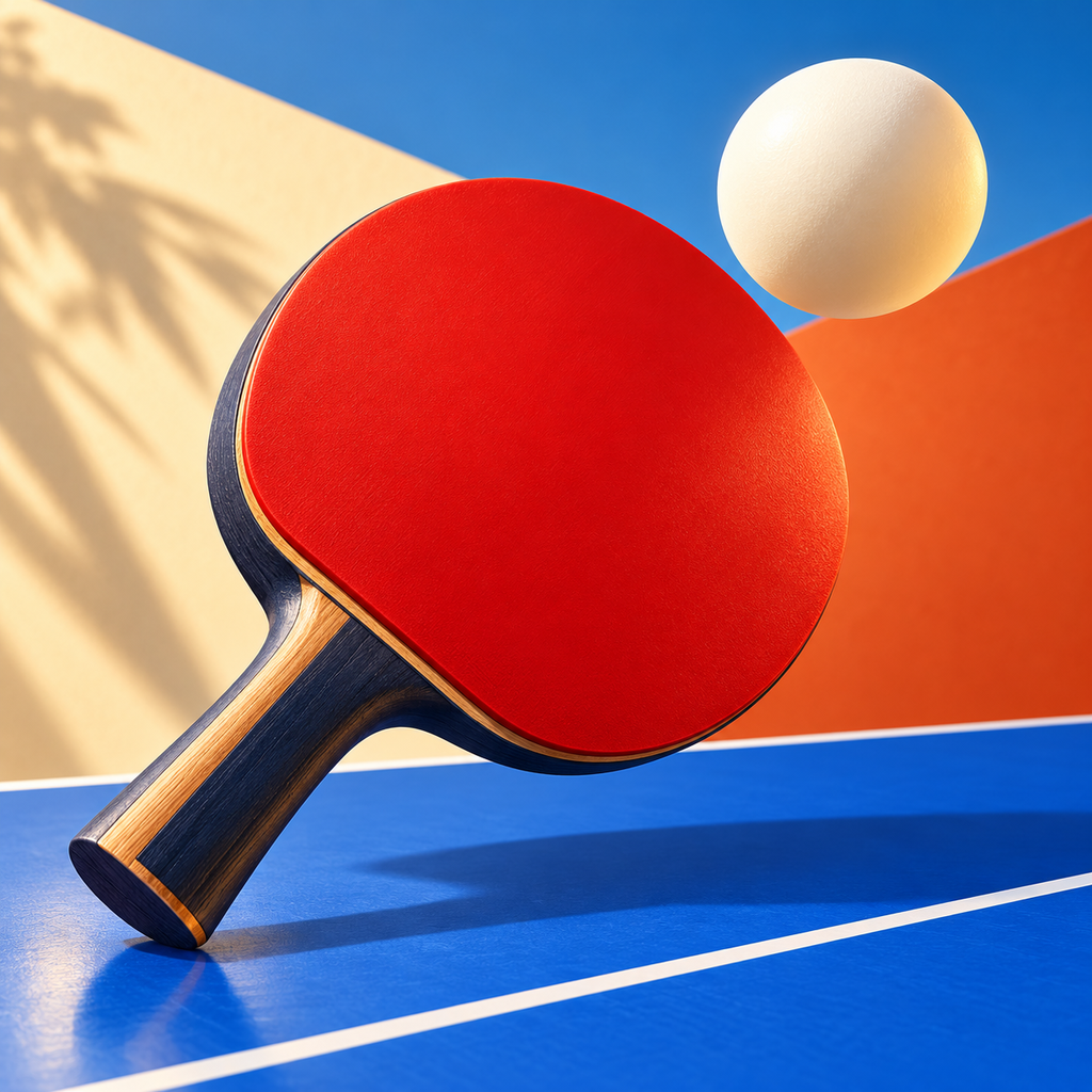 Spinquet coral paddle and ball icon