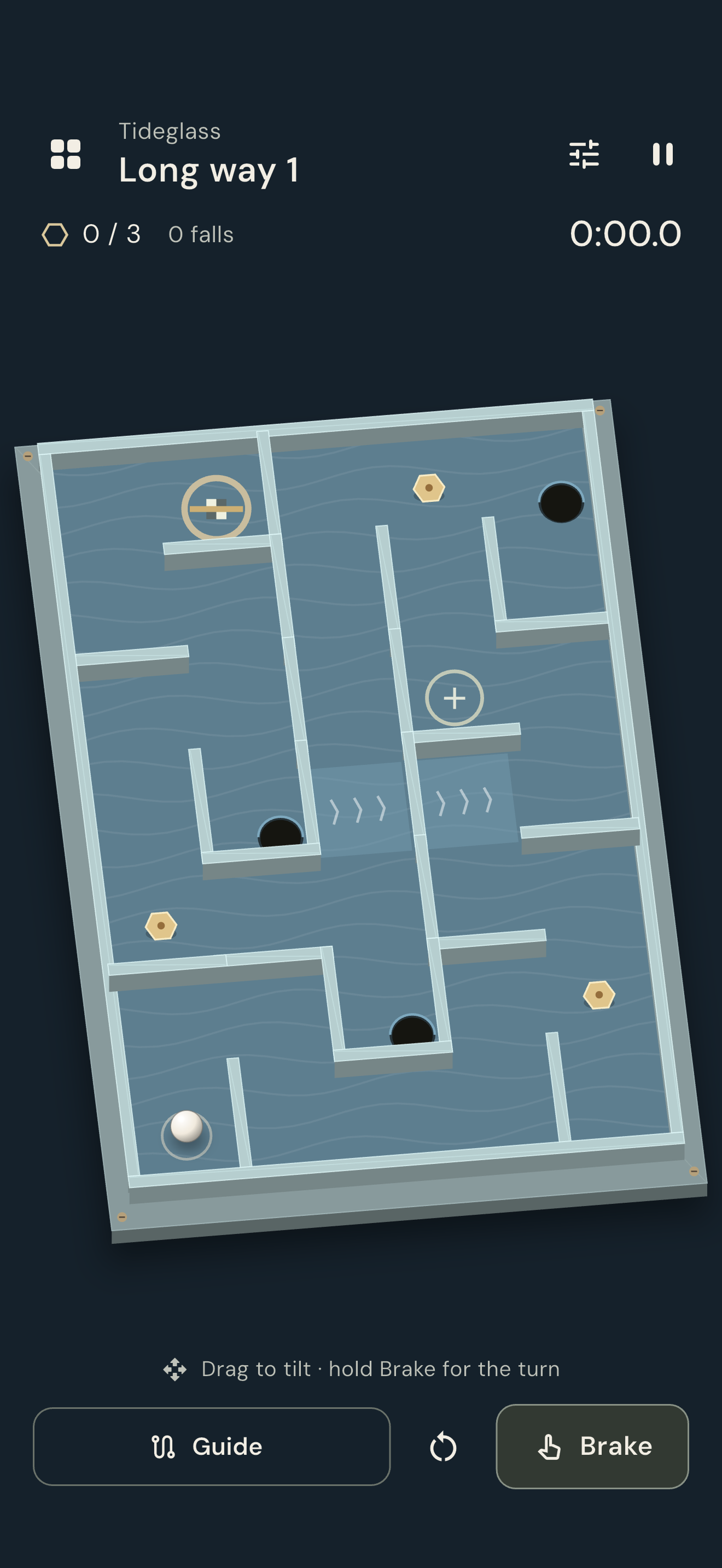 Actual Tideglass maze with current markers