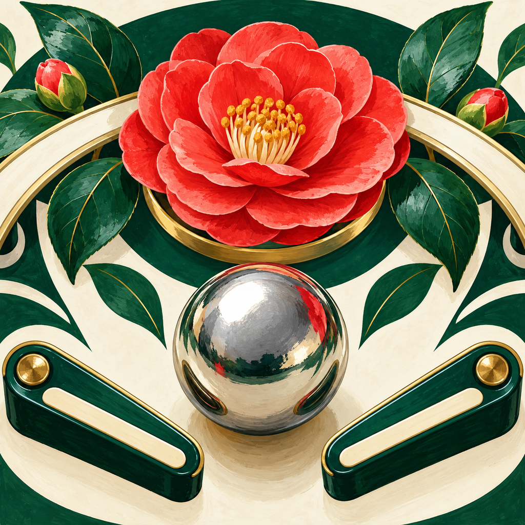 Silver pinball and coral flower
