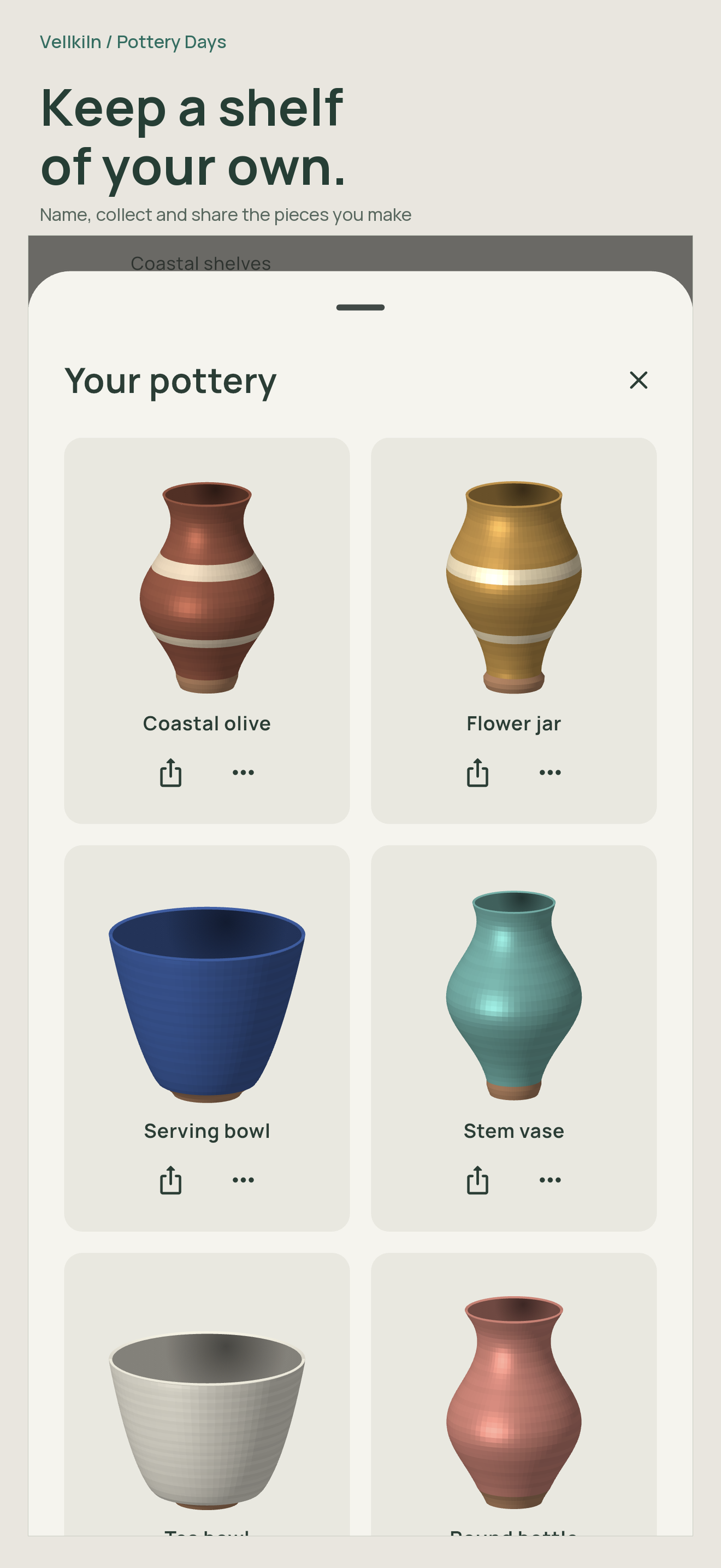 Saved player-made pottery gallery